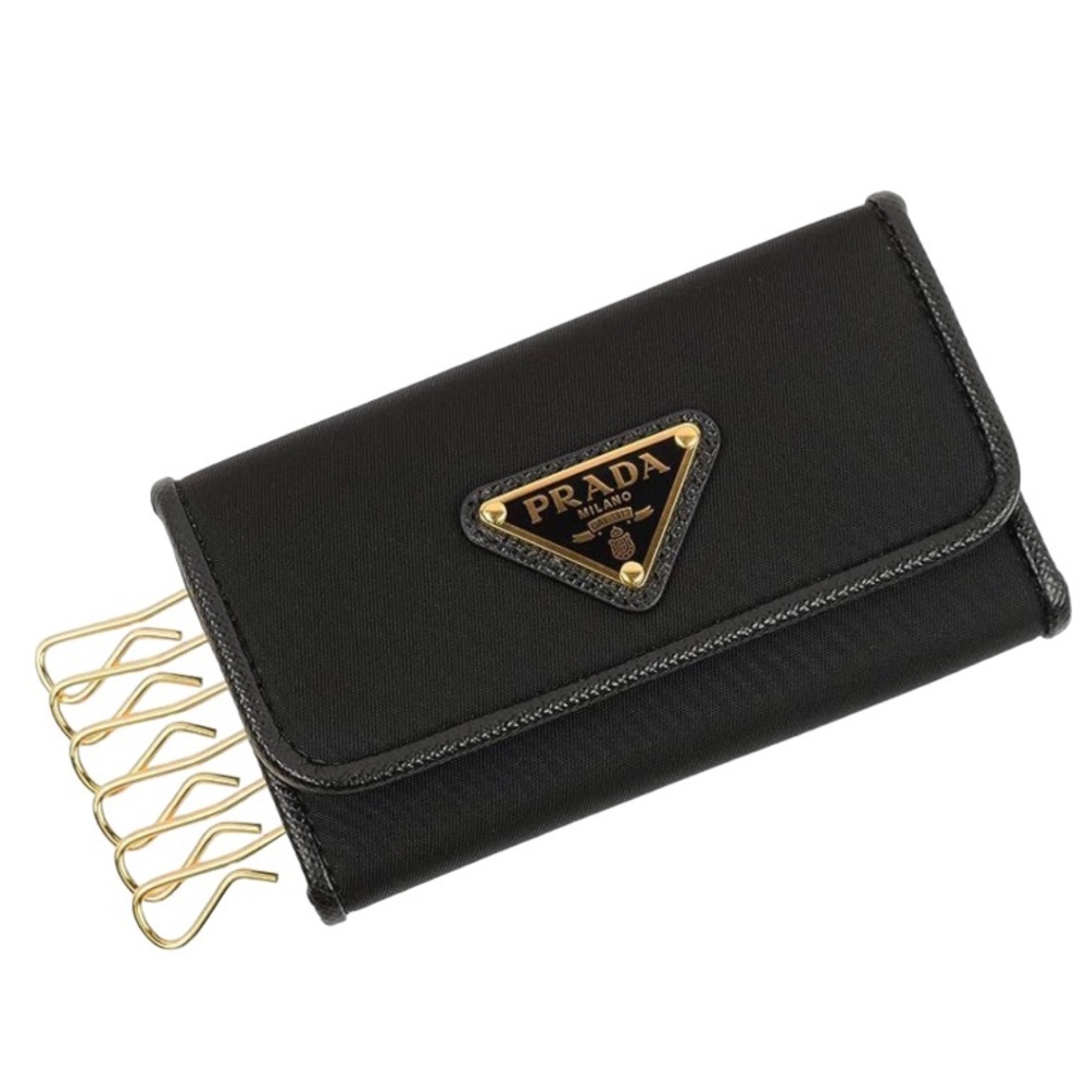 BNIB Rare Authentic Prada Tessuto Nylon Saffiano 6 Key Card Holder Wallet NWT - Picture 11 of 15